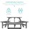 Best Choice Products 6-Person Circular Outdoor Wooden Picnic Table w/ 3 Built-In Benches, Umbrella Hole